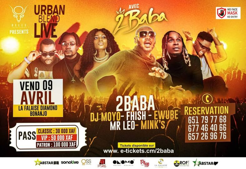 Cover 2Baba au Cameroun: L'artiste Nigérian sera sur Scène à Douala le 9 Avril 2021