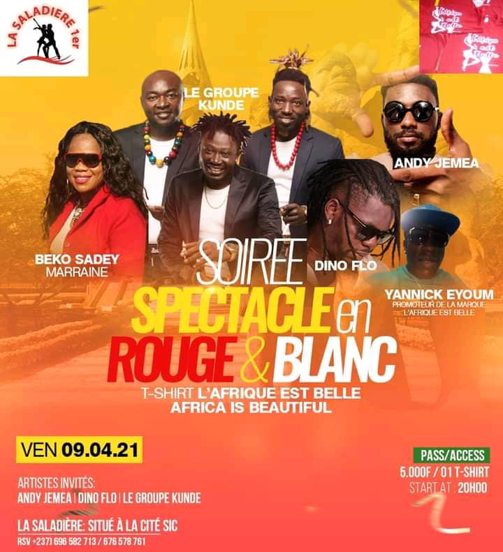 CoverSpectacle en Rouge et Blanc au Complexe la Saladière à Douala le 09 Avril 2021