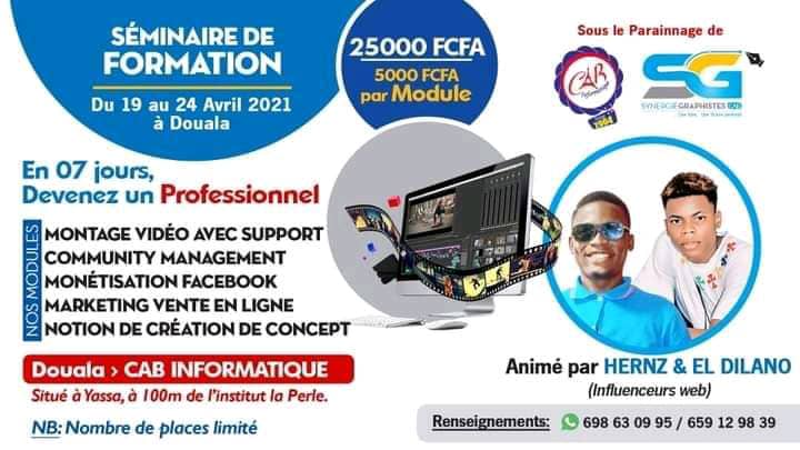 CoverSéminaire de Formation Numérique à Douala du 19 au 24 Avril 2021