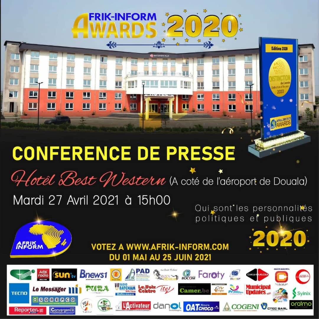 Cover Conférence de Presse Afrik-Inform Awards 2020 à Douala le 27 Avril 2021