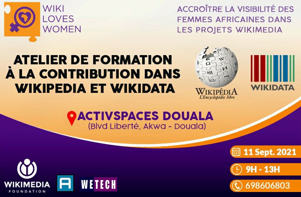 Cover Atelier de Formation à la Contribution dans Wikipédia et Wikidata à Douala le 11 Septembre 2021