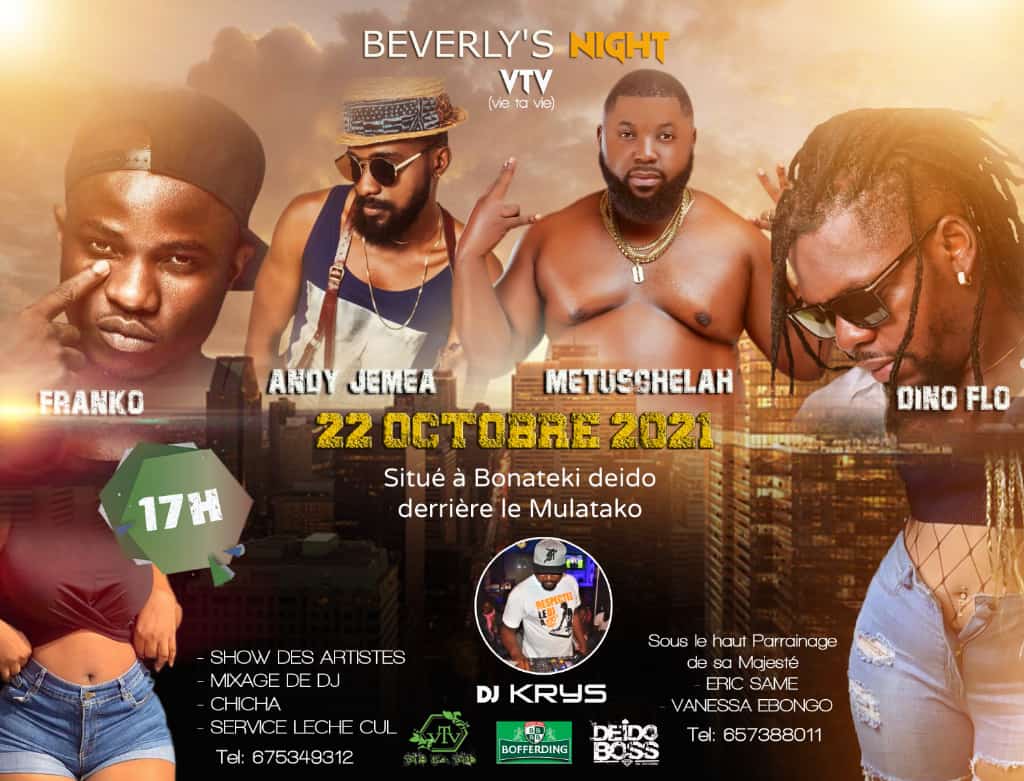 Cover Francko, Andy Jemea, Metushelah et Dino Flo en Showcase Le 22 Beverlys's Night VTV