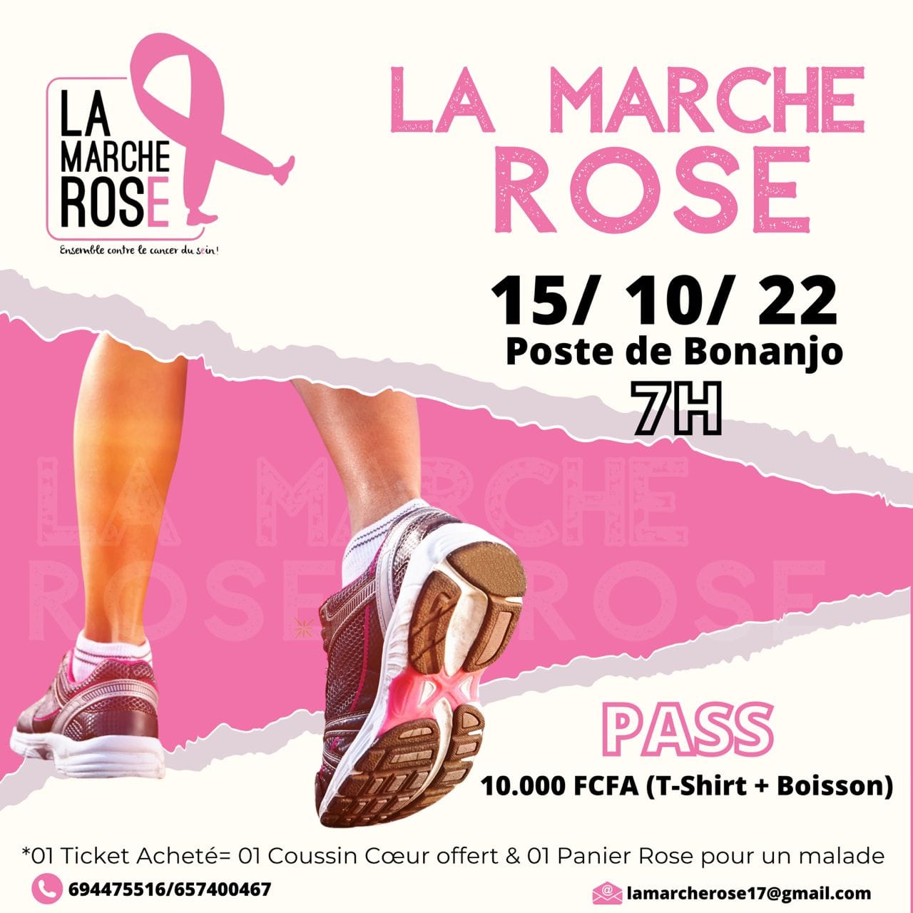 Cover La Marche Rose le 15 Octobre 2022 à Bonanjo Douala