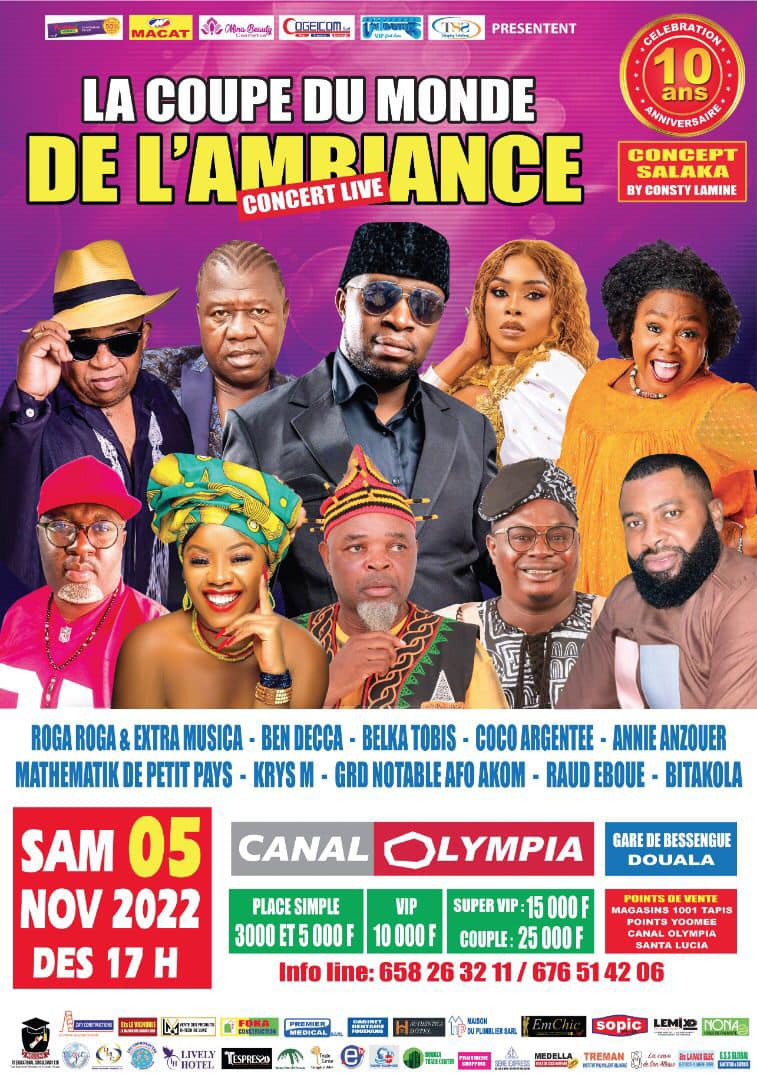 Cover Concert Live La Coupe du Monde l'Ambiance le 5 Novembre 2022 à Douala