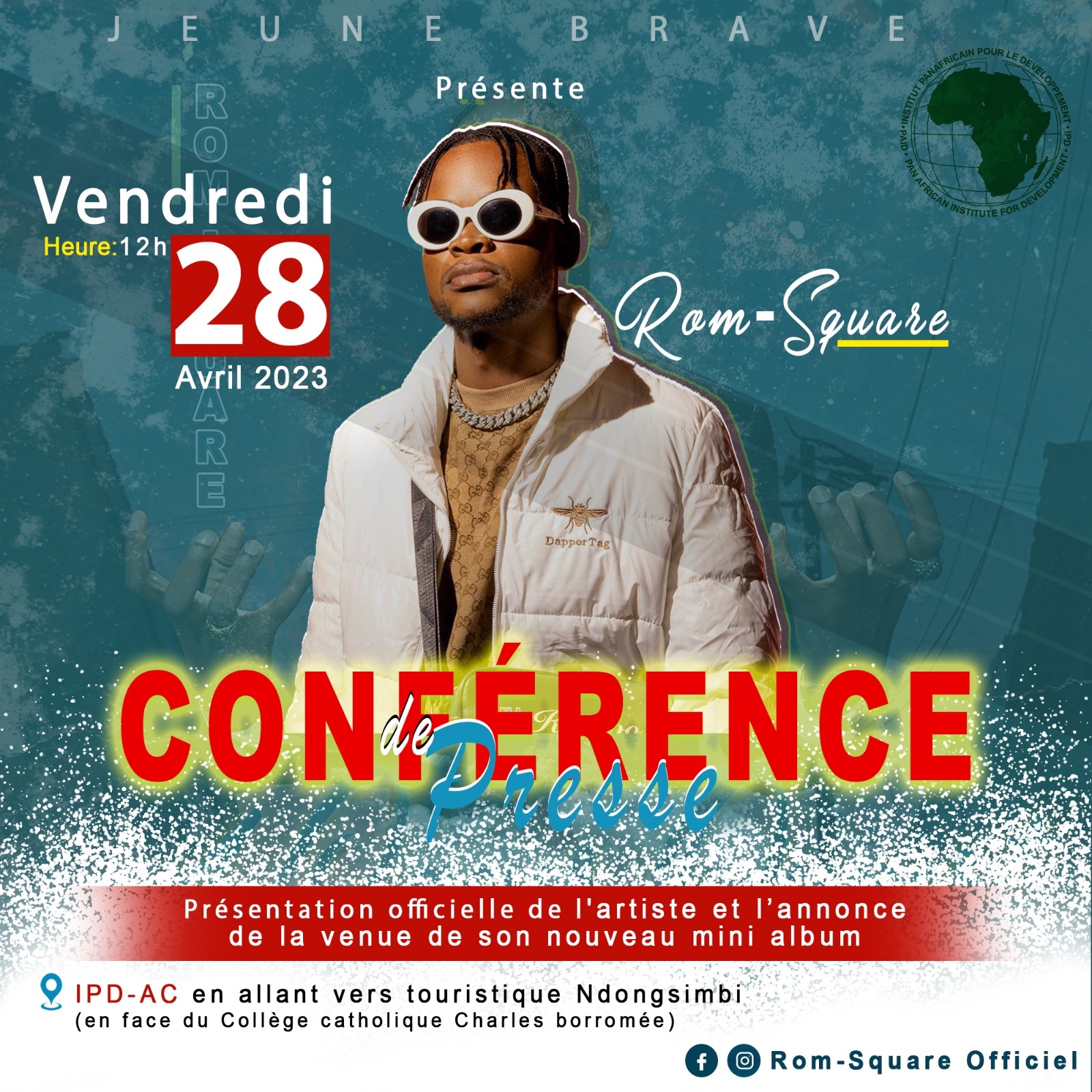 Cover Conférence de présentation officielle du nouvel EP de l'artiste Rom-Square à Douala