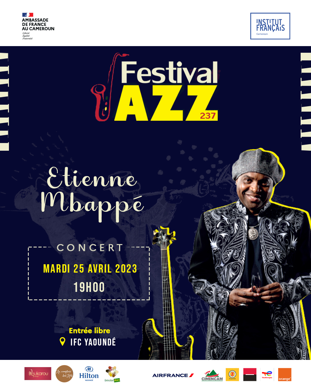 Cover Concert Etienne Mbappe le 25 Avril 2023 à Yaoundé - Jazz Festival 237