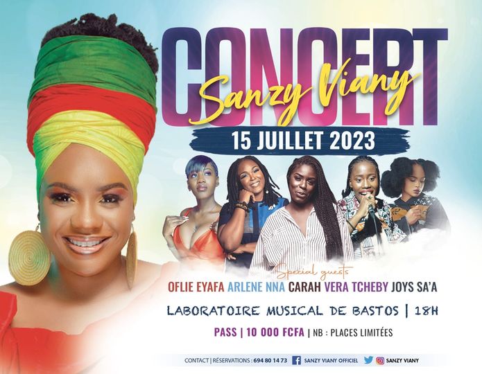 Cover Sanzy Viany en Concert à Bastos à Yaoundé le 15 Juillet 2023