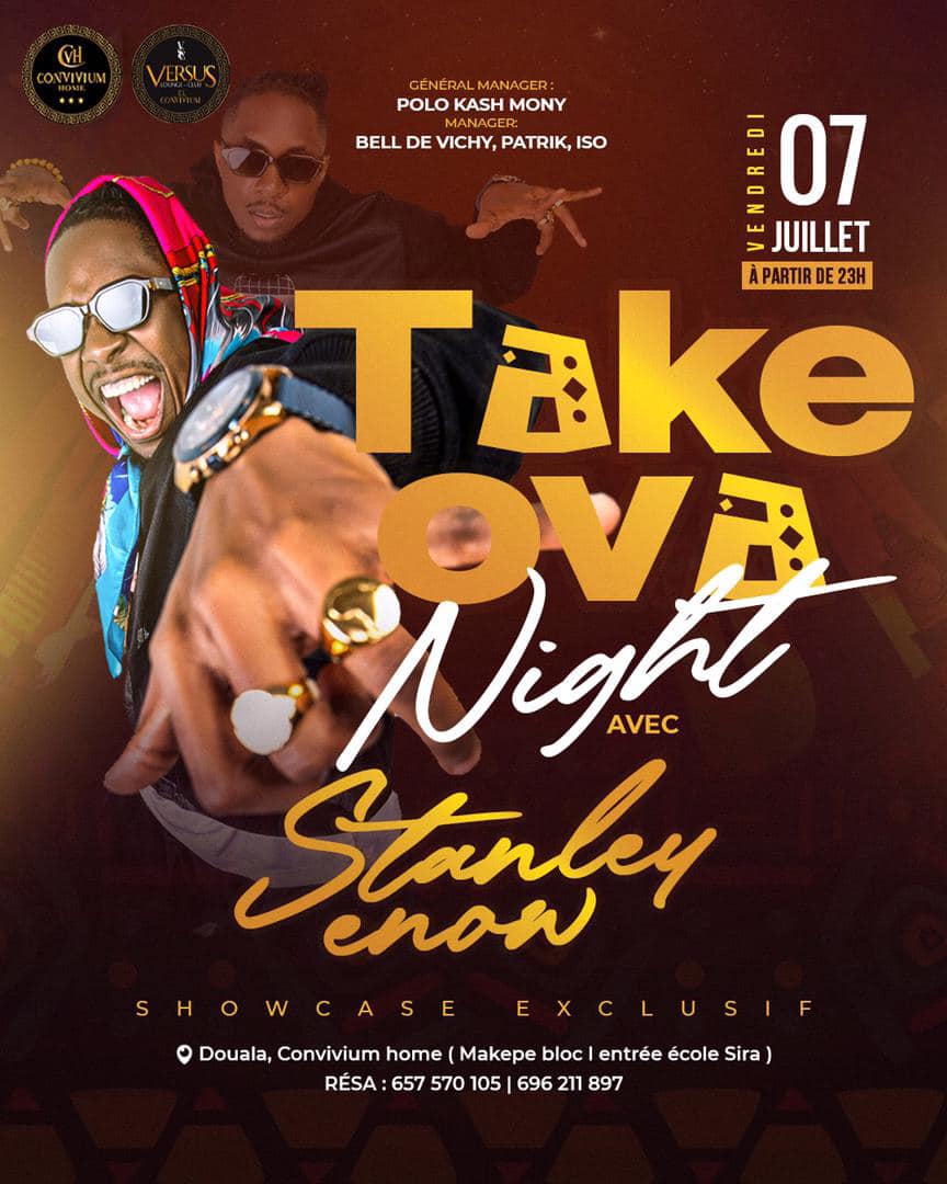 Cover Stanley Enow En Showcase Take Ova Night au Convivium Home à Douala le 7 Juillet 2023