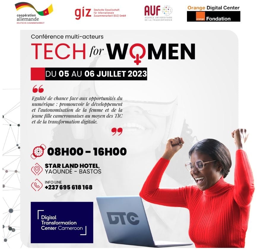 CoverConférence Multi-Acteurs Tech For Women à Starland Hôtel à Yaoundé du 5 au 6 Juillet 2023