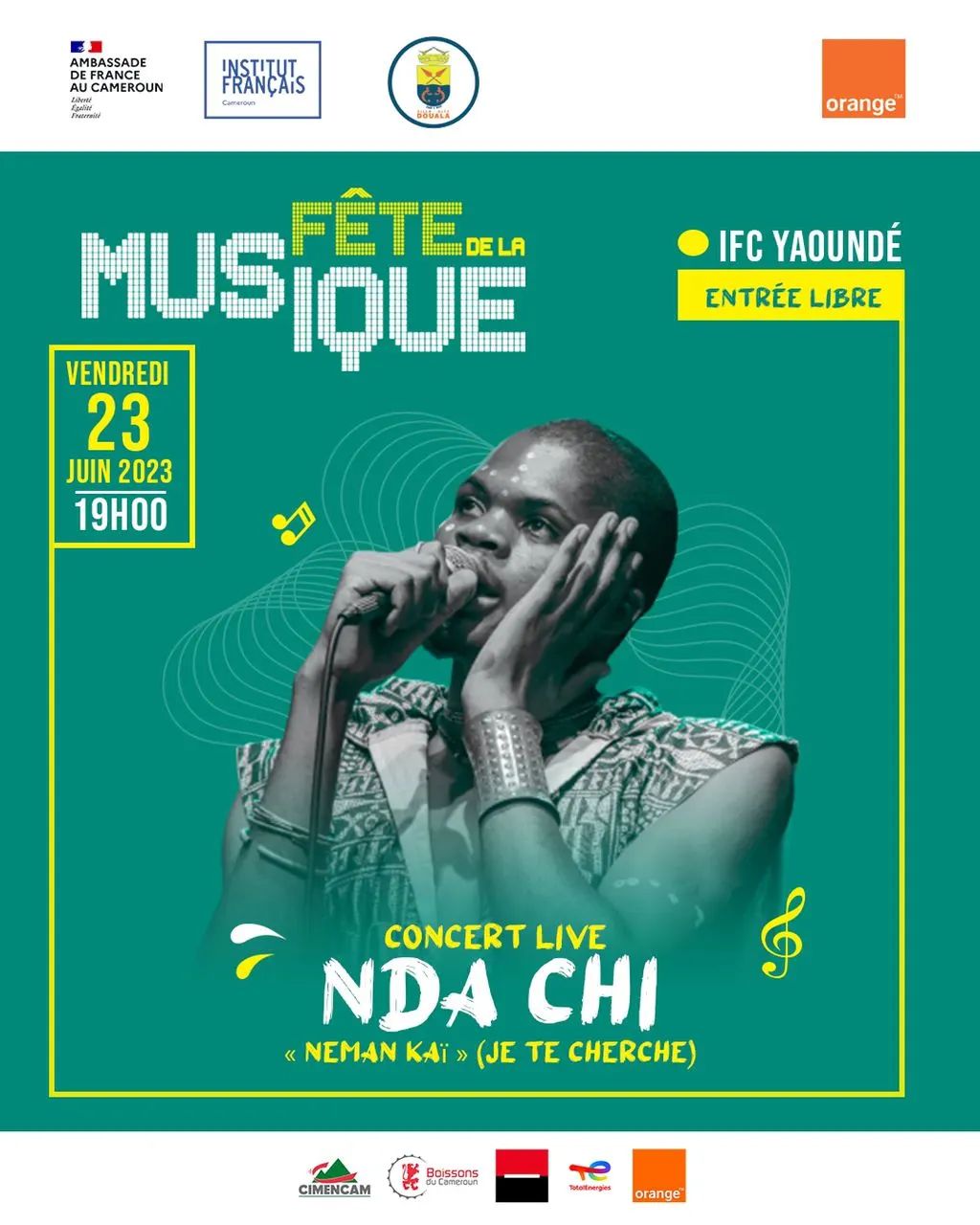 Cover Nda Chi en Concert Live à l'Institut Français de Yaoundé le 23 Juin 2023