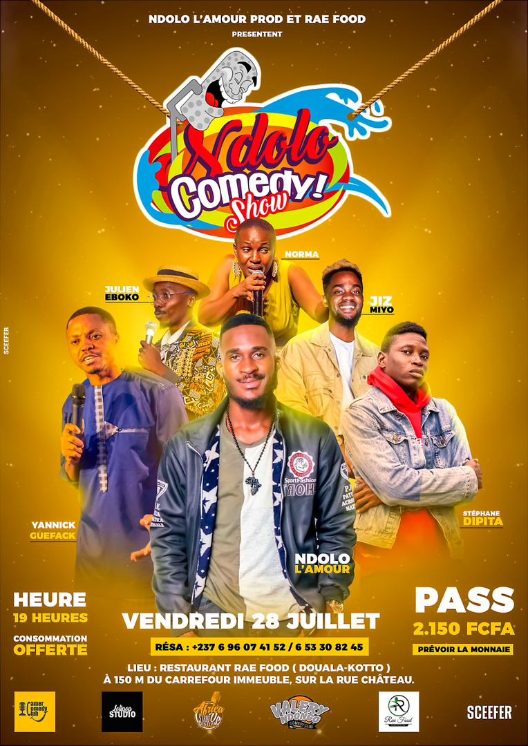 Cover Ndolo Comedy Show au Restaurant Rae Food Douala le 28 Juillet 2023