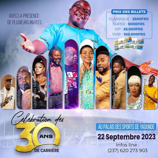 CoverEdoudoua Non Glacé Célèbre 30 ans de Carrière au Paposy à Yaoundé le 22 Septembre 2023