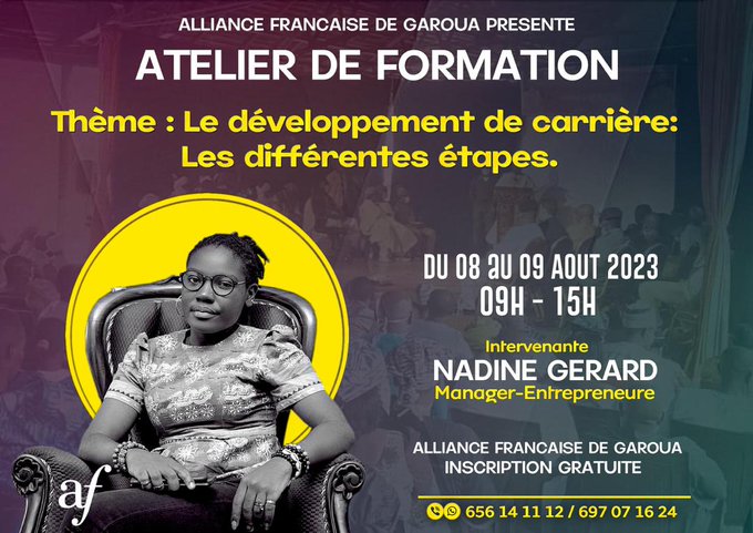 Cover Atélier de Formation avec Nadine Gerard à L'Alliance Française de Garoua du 8 au 9 Août 2023