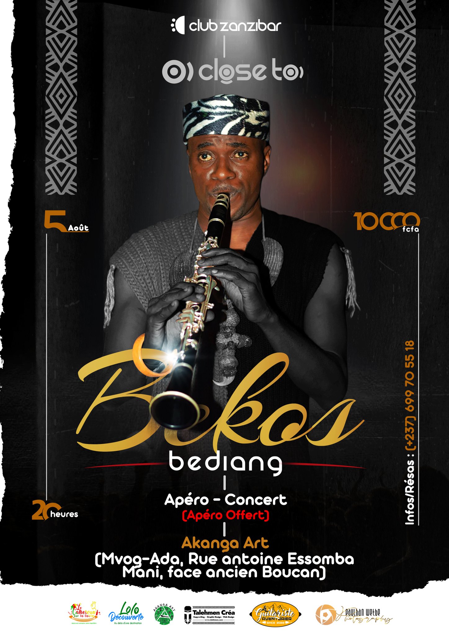 Cover Apéro Concert Bekos Bediang à Akanga Art à Yaoundé le 5 Août 2023