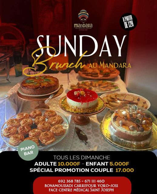 Cover Sunday Brunch au Mandara à Bonamoussadi à Douala Tous Les Dimanches