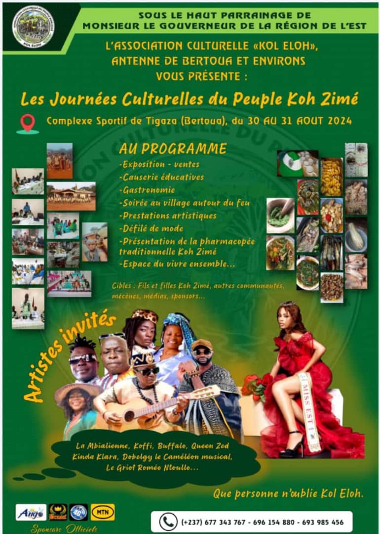 Cover Les Journées Culturelles du peuple Koh Zimé  Le 30 au 31 aout 2024 au complexe sportif de Tigaza (Bertoua).