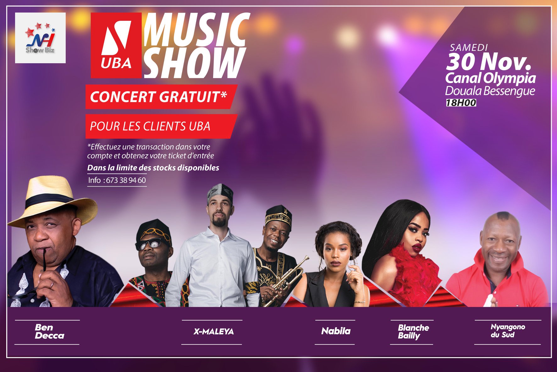 Cover UBA MUSIC SHOW LE 30 NOVEMBRE 2019 à Canal Olympia Bessengue