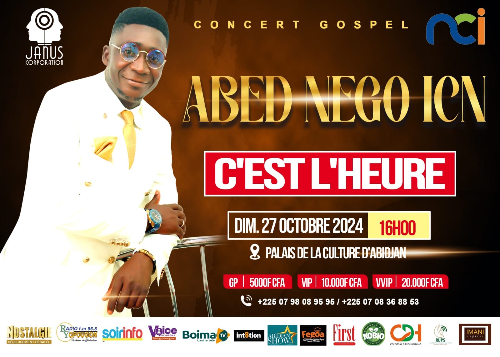 Cover ABED NEGO ICN En Concert Gospel Le 27 Octobre 2024 Au Palais De Culture D'Abidjan
