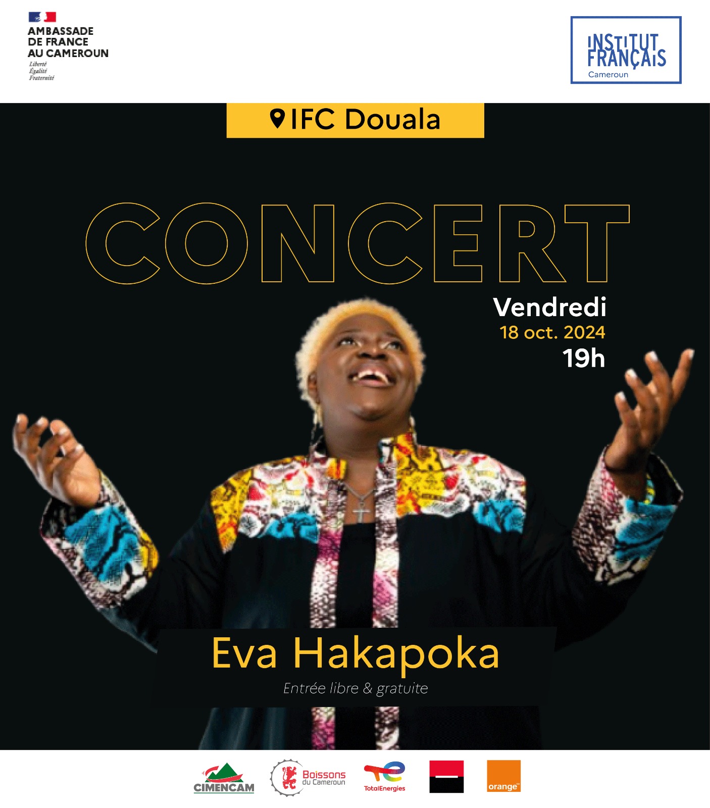 CoverEva Hakapoka En Concert Vendredi 18 Octobre 2024  à l'IFC Douala