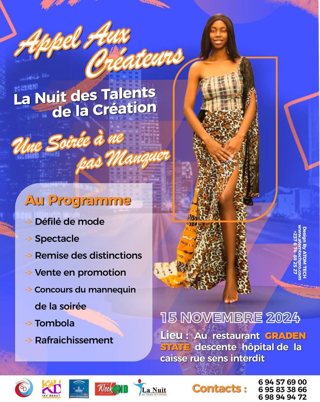 Cover La Nuit Des Talents De La Création Le 15 Novembre 2024 à Yaoundé