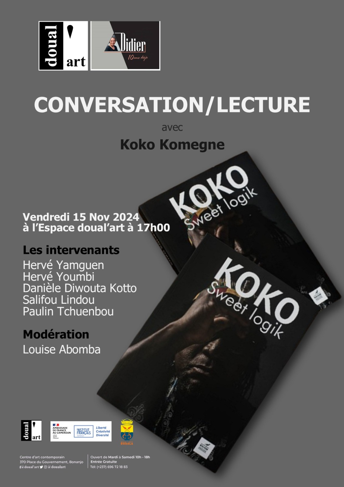 Cover Conversation /Lecture Avec Koko Komegne  Le 15 Novembre 2024 à l'espace Doual'Art