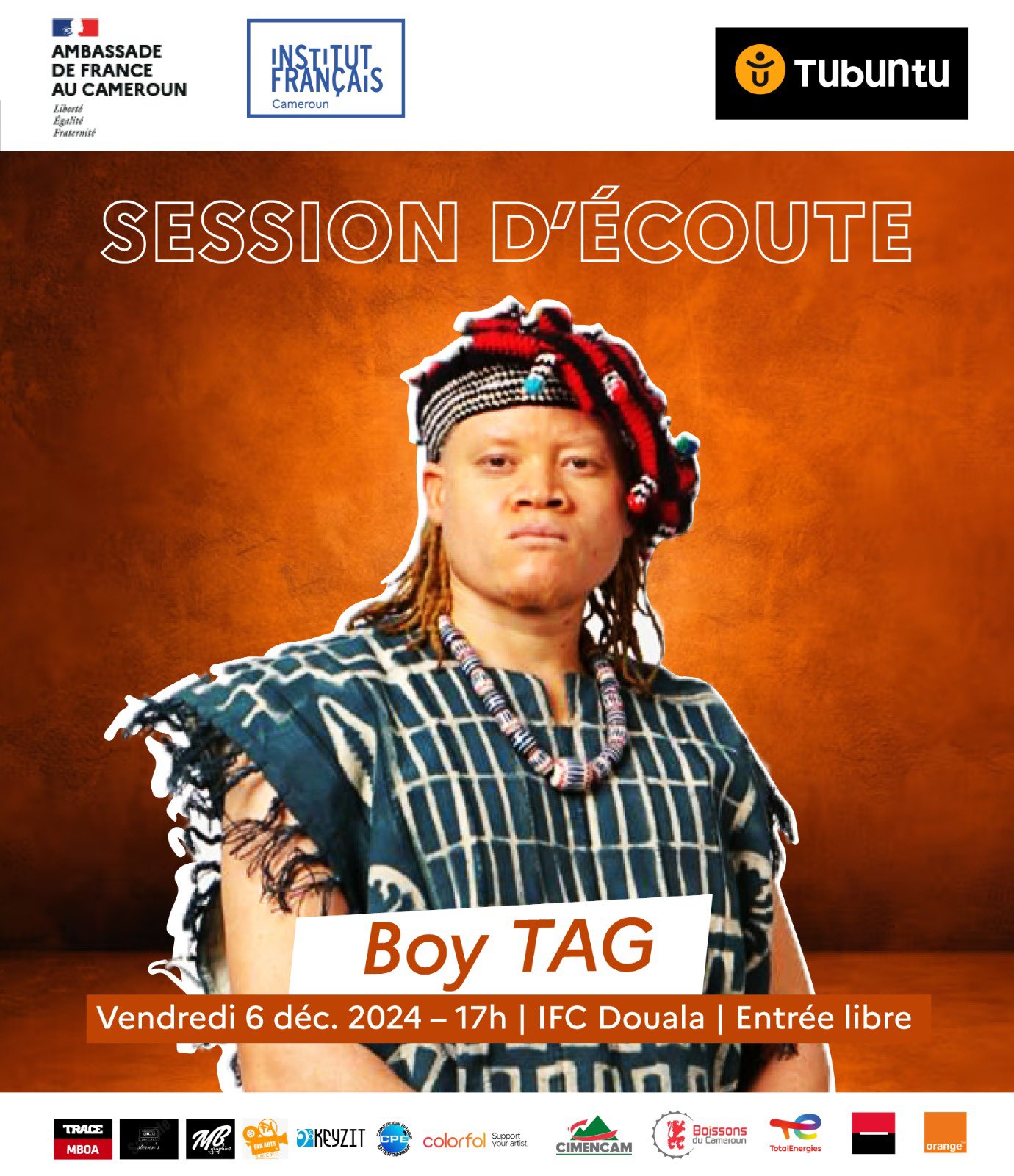 Cover Session D'écoute  Avec Boy Tag Vendredi 06 Décembre 2024 à L'IFC Douala