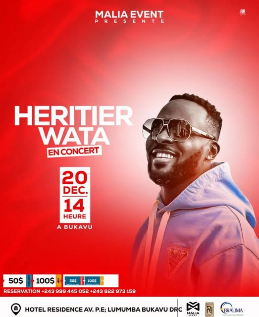 Cover Héritier Wata En Concert Le 20 Décembre 2024 à Bukavu Au Congo