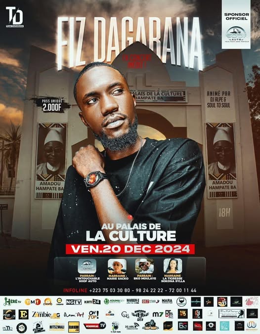 Cover Fiz Dagabana En Concert Vendredi le 20 Décembre 2024 Au Palais De La Culture à Bamako