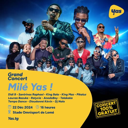 Cover Grand Concert Milé YAS Le 22 Décembre 2024 Au Stade Omnisport De Lomé Au Togo