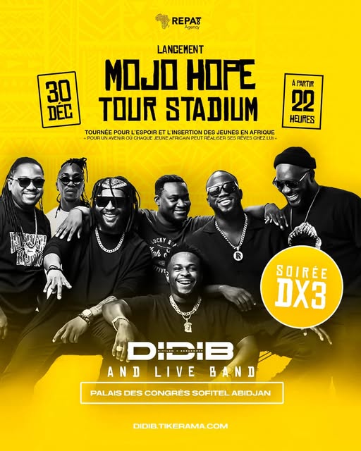 Cover Mojo Hope Tour Stadium Le 30 Décembre 2024 Au Palais Des Congres Sofitel Abidjan