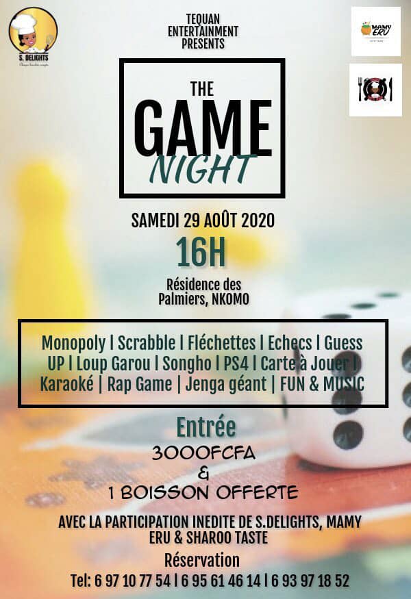 Cover The Game Night le Samedi 29 août 2020 à La Résidence des Palmiers à Nkomo