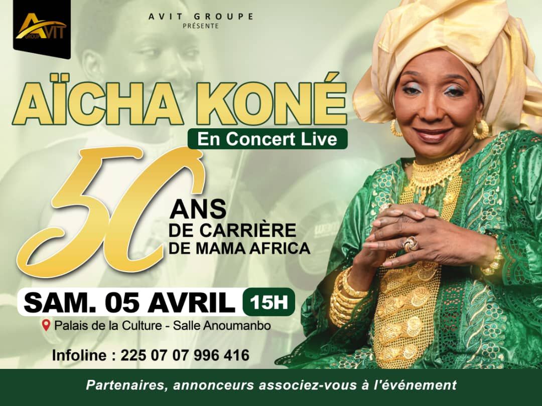 Cover Aïcha Koné En Concert Live Samedi 05 Avril 2025 Au Palais De La Culture D'Abidjan