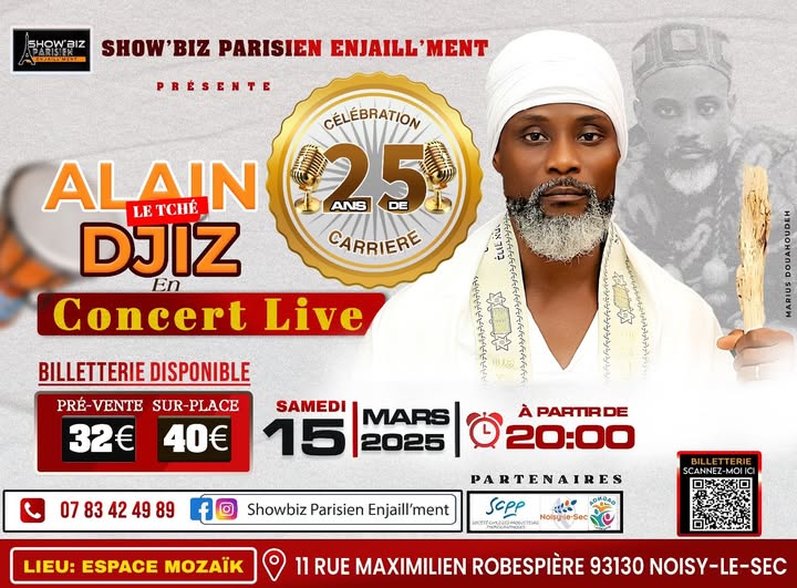 Cover Alain Djiz En Concert Live Le 15 Mars 2025 à Paris